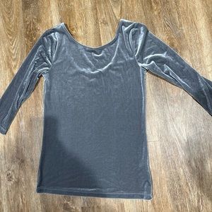Joe Fresh size small velvet low back grey top